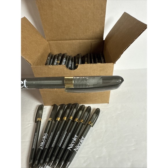 Vintage NICOLET NATIONAL BANK (100 PACK) Ball Point Pen 5.5" Grey With Black Ink - Picture 3 of 4